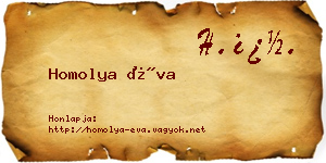 Homolya Éva névjegykártya